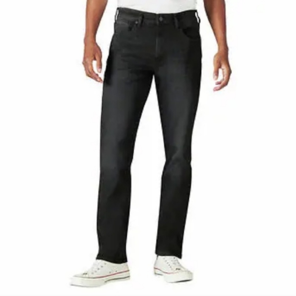Men’s Lucky Brand 410 Athletic Fit Straight Leg Jeans, Black, Size 38 x …